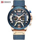 CURREN Casual Sport Watches for Men Blue Top Brand Luxury 8329 Leather Wrist Watch Man Clock Fashion Chronograph Wristwatch
