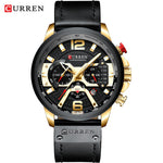 CURREN Casual Sport Watches for Men Blue Top Brand Luxury 8329 Leather Wrist Watch Man Clock Fashion Chronograph Wristwatch