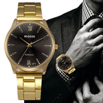 Fashion Man Crystal Stainless Steel Analog Quartz Wrist Watch Men's watch Wrist Party decoration Business Watch gif for male man
