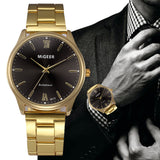 Fashion Man Crystal Stainless Steel Analog Quartz Wrist Watch Men's watch Wrist Party decoration Business Watch gif for male man
