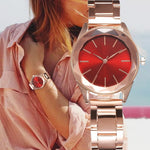 Ladies Luxury Brand Ceasuri Wristwatches Quartz Watch Women Stainless Steel Band Dress Watches Relogio Feminino Bayan Kol Saati