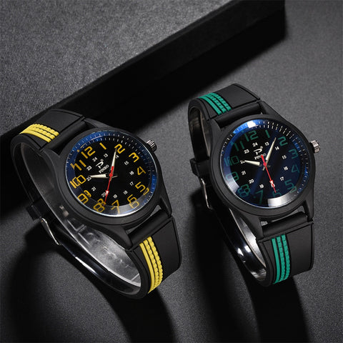 Watches for Men Soft Silicone Rubber Strap Sports Fashion Simulated Quartz Watch horloges mannen relojes para hombre 2019