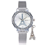 Fashion Stainless Steel Gold & Silver Band Quartz Wtach Luxury Women Rhinestone Watches Valentine Gift 2018 new