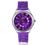 WOMAGE Women's Watches Fashion Design Floral Chrysanthemum Watches Rubber Jelly Band Wtach Women Dress Watches Relogio Feminino