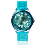 WOMAGE Women's Watches Fashion Design Floral Chrysanthemum Watches Rubber Jelly Band Wtach Women Dress Watches Relogio Feminino