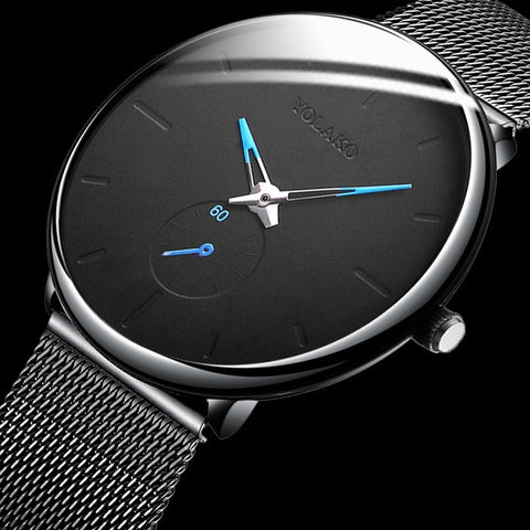 Men's Watch Stainless Steel Case Mesh Strap Quartz Male Business Clock Fashion Casual Men's Gifts watches men Relogio masculino