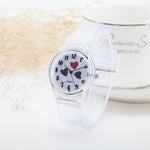 Transparent Clock Silicon Watch Women Sport Casual Quartz Wristwatches Novelty Crystal Ladies Watches Cartoon Reloj Mujer 2018