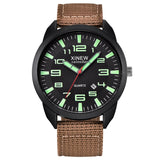 XINEW Watch Men Nylon Strap Simple Calendar watch Luminous Dial Outdoor Men's Quartz Watch erkek kol saati montre homme