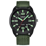 XINEW Watch Men Nylon Strap Simple Calendar watch Luminous Dial Outdoor Men's Quartz Watch erkek kol saati montre homme