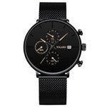 Quartz Men Watches Blue Pointer Casual Brand New Fashion Stainless Steel Mesh Strap Ultra Thin Gift Business WristWatch