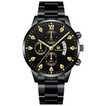 Mens Fashion Wristwatch Business Luxury Stainless Steel Quartz Watch Men Casual Calendar Watches Gift Reloj Hombre Dropshipping