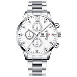 Mens Fashion Wristwatch Business Luxury Stainless Steel Quartz Watch Men Casual Calendar Watches Gift Reloj Hombre Dropshipping