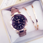 Starry Sky Watch Fashion Women Watches Casual Ladies Watches Leather Band Quartz Wristwatches Clock Relogio Feminino reloj mujer
