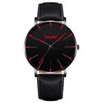 Men Watches New Trendy Blue Dial Simple Quartz Casual Leather Strap Wristwatch Ultra Thin Clock Business Relogio Masculion