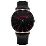 Men Watches New Trendy Blue Dial Simple Quartz Casual Leather Strap Wristwatch Ultra Thin Clock Business Relogio Masculion