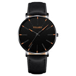Men Watches New Trendy Blue Dial Simple Quartz Casual Leather Strap Wristwatch Ultra Thin Clock Business Relogio Masculion