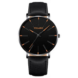 Men Watches New Trendy Blue Dial Simple Quartz Casual Leather Strap Wristwatch Ultra Thin Clock Business Relogio Masculion