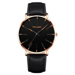 Men Watches New Trendy Blue Dial Simple Quartz Casual Leather Strap Wristwatch Ultra Thin Clock Business Relogio Masculion