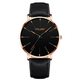 Men Watches New Trendy Blue Dial Simple Quartz Casual Leather Strap Wristwatch Ultra Thin Clock Business Relogio Masculion