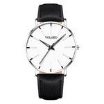 Men Watches New Trendy Blue Dial Simple Quartz Casual Leather Strap Wristwatch Ultra Thin Clock Business Relogio Masculion