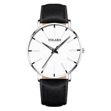 Men Watches New Trendy Blue Dial Simple Quartz Casual Leather Strap Wristwatch Ultra Thin Clock Business Relogio Masculion