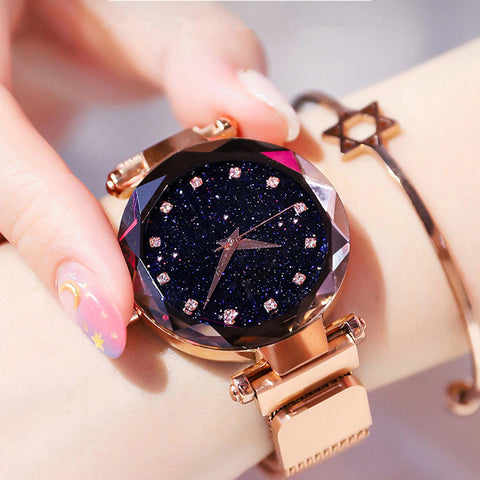 Starry Sky Women Watch reloj mujer 2019 Rose Gold Magnetic Quartz Wrist Watches For Ladies Diamond Female Clock relogio feminino