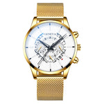 Relojes Masculino Mens Watches Fashion Stainless Steel Luxury Calendar Display Analog Quartz Wrist Watches Business blue Watch
