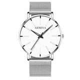2020 Minimalist Men's Fashion Ultra Thin Watches Simple Men Business Stainless Steel Mesh Belt Quartz Watch Relogio Masculino