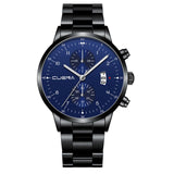 relogio masculino Men Watch CUENA Men's Business Steel Belt Watch Three Eyes Calendar Quartz Watch Women Watch relojes hombre