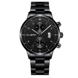 relogio masculino Men Watch CUENA Men's Business Steel Belt Watch Three Eyes Calendar Quartz Watch Women Watch relojes hombre