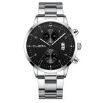relogio masculino Men Watch CUENA Men's Business Steel Belt Watch Three Eyes Calendar Quartz Watch Women Watch relojes hombre