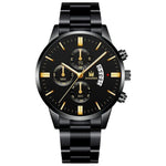 SHAARMS Luxury Men  Business watches Fashion black Belt Date Sport watch male Quartz Wristwatch Relojes Hombre 2020
