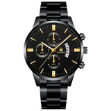 SHAARMS Luxury Men  Business watches Fashion black Belt Date Sport watch male Quartz Wristwatch Relojes Hombre 2020
