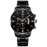 SHAARMS Luxury Men  Business watches Fashion black Belt Date Sport watch male Quartz Wristwatch Relojes Hombre 2020