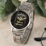 Punk Cool Black Jack Daniel's Old Time Round Dial Mens Watch Quartz Stainless Steel Wrist Watch Hot Stylish Men's Watches