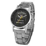 Punk Cool Black Jack Daniel's Old Time Round Dial Mens Watch Quartz Stainless Steel Wrist Watch Hot Stylish Men's Watches