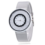 2019 Menippe Hot Fashion Stainless Steel Rose Gold Watch Silver Women Wrist Wtach Luxury Women Rhinestone Watches Quartz Watch