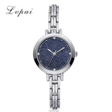 LVPAI Top Brand Stainless Steel Gold Silver Band Quartz Wtach Luxury Women Rhinestone Watches Women femmes montres 2018 W50