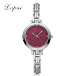 LVPAI Top Brand Stainless Steel Gold Silver Band Quartz Wtach Luxury Women Rhinestone Watches Women femmes montres 2018 W50