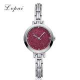 LVPAI Top Brand Stainless Steel Gold Silver Band Quartz Wtach Luxury Women Rhinestone Watches Women femmes montres 2018 W50