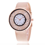 2018 Hot Fashion Stainless Steel Rose Gold & Silver Wrist Wtach Luxury Women Rhinestone Watches Quartz Watch Relogio Feminino