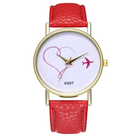 2019 NEW Luxry Female Woman Wtaches Fashion Love Red Leather Band Round Analog Quartz Round Wrist Watch Watches reloj mujer A2
