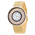 Brand Fashion Rose Gold & Silver Mesh Band Quartz Wtach Luxury Stainless Steel Women Rhinestone Watch Relogio Feminino