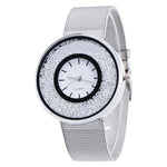 Brand Fashion Rose Gold & Silver Mesh Band Quartz Wtach Luxury Stainless Steel Women Rhinestone Watch Relogio Feminino