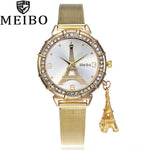 Fashion  Gold & Silver Stainless Steel Band Quartz Wtach Luxury Women Rhinestone Watches Valentine Gift 2019  gold watch women