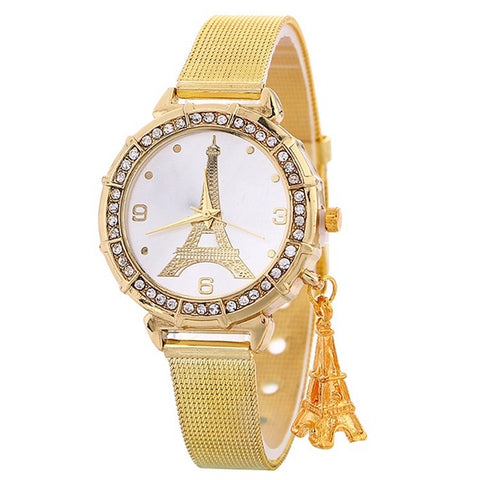 Fashion  Gold & Silver Stainless Steel Band Quartz Wtach Luxury Women Rhinestone Watches Valentine Gift 2019 gold watch women
