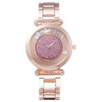 Fashion Women Rotate Diamond Watch Rose Gold Stainless Steel Quartz Wristwatch Ladies Elegant Business Rhinestone Wtaches