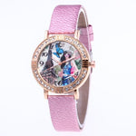Ladies Brand Fashion Rose Gold Leather Strap Band Quartz Wtach Luxury Sport Fashion Women Rhinestone Watch Relogio Feminino