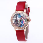Ladies Brand Fashion Rose Gold Leather Strap Band Quartz Wtach Luxury Sport Fashion Women Rhinestone Watch Relogio Feminino
