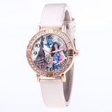 Ladies Brand Fashion Rose Gold Leather Strap Band Quartz Wtach Luxury Sport Fashion Women Rhinestone Watch Relogio Feminino
